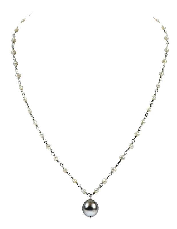 Platinum Pearl Necklace (1 of 5)
