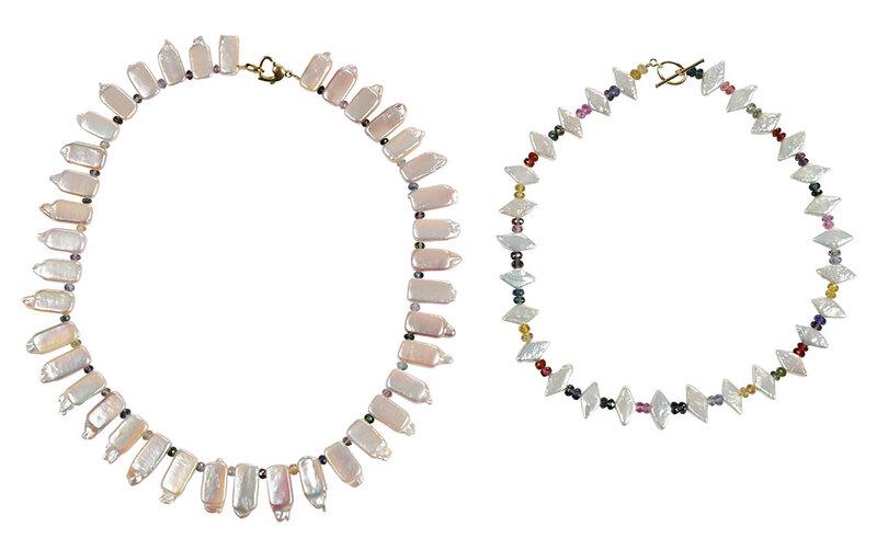 Two 14kt. Pearl and Sapphire Necklaces (1 of 6)