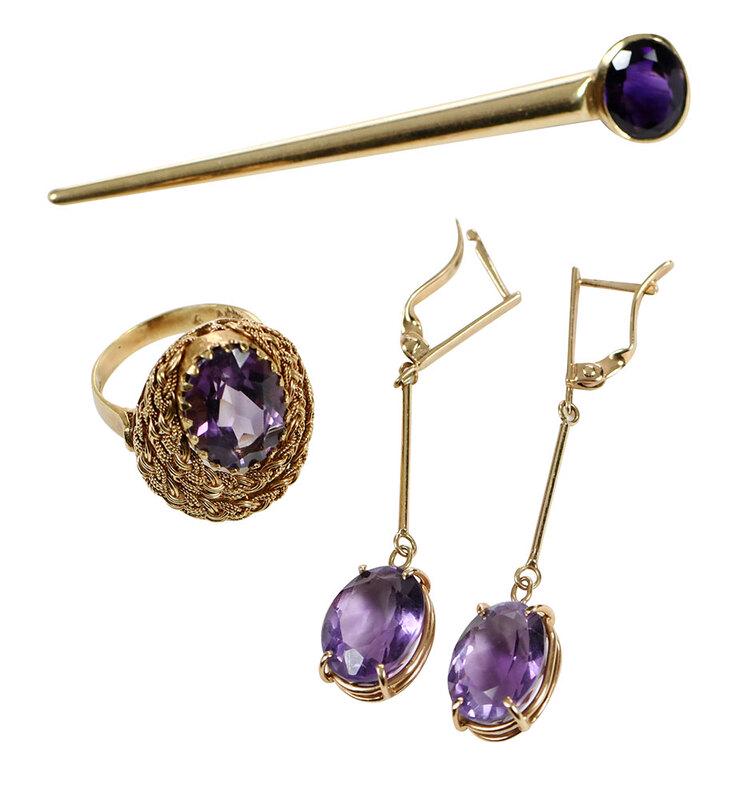 Three Pieces Amethyst Jewelry (1 of 13)