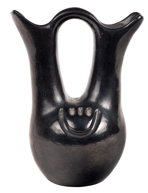 Signed Santa Clara Blackware Wedding Vase (1 of 4)