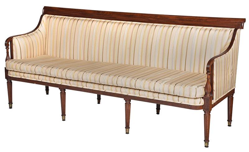 American Federal Figured Mahogany Sofa (1 of 8)