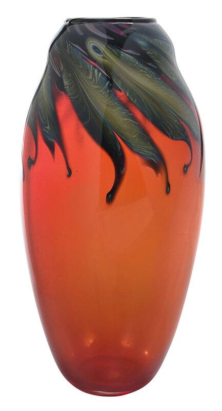 Charles Lotton Ruby Red Art Glass Vase (1 of 6)