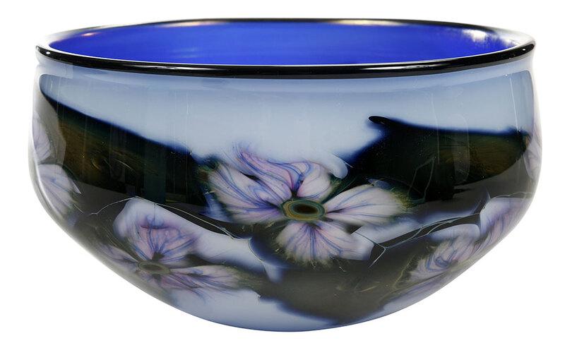 Charles Lotton Multi Flora Art Glass Bowl (1 of 8)