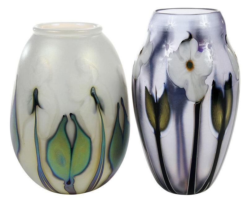 Two Charles Lotton Multi Flora Art Glass Vases (1 of 7)