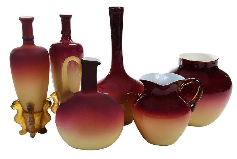 Six Pieces Hobbs, Brockunier & Co. Peachblow Glass (1 of 11)