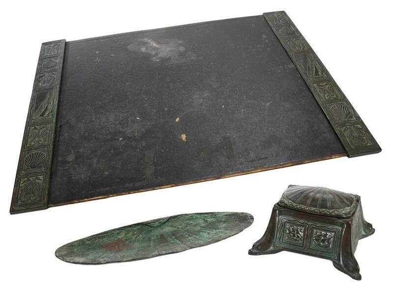 Three Piece Tiffany Bronze Nautical Desk Set (1 of 12)