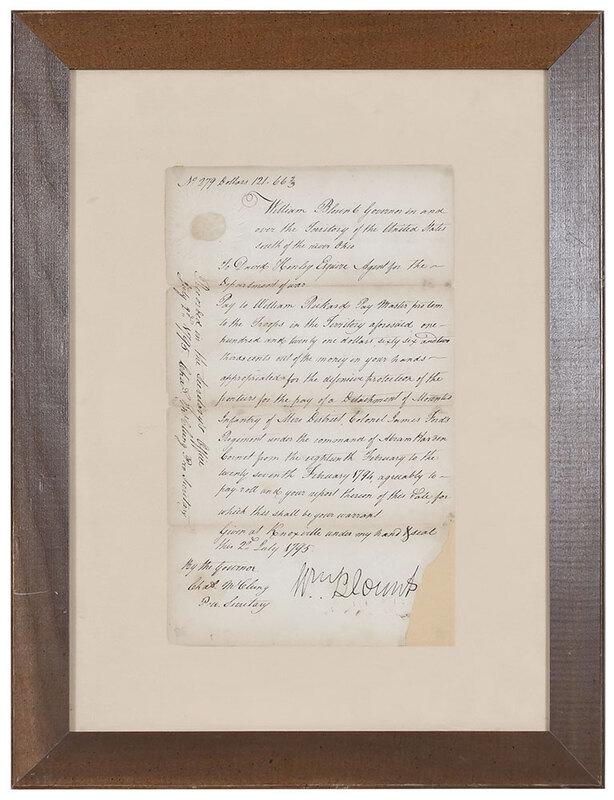 William Blount Signed Document (1 of 4)