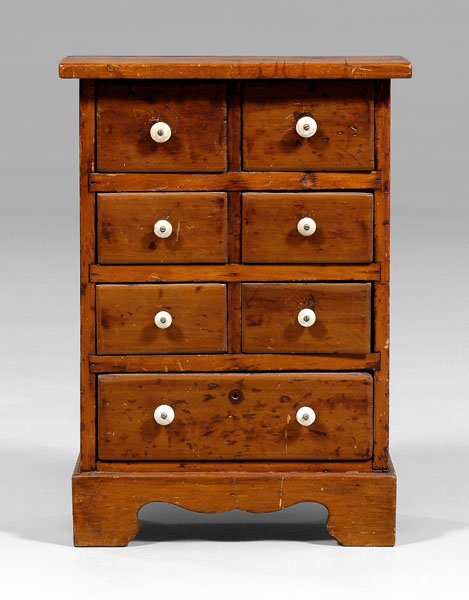 Poplar and pine apothecary chest,
