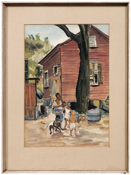 Southern genre watercolor,