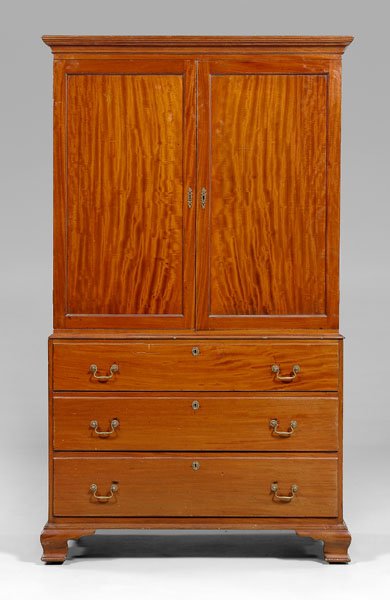 American Chippendale linen press,