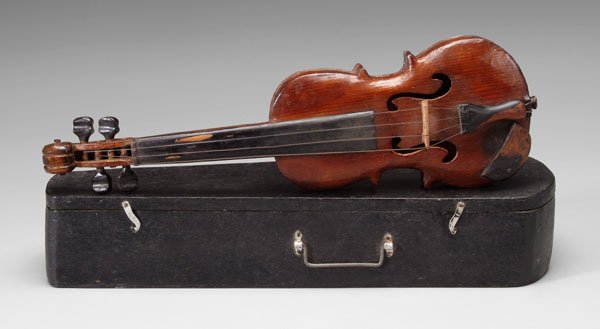 Folk art miniature violin,
