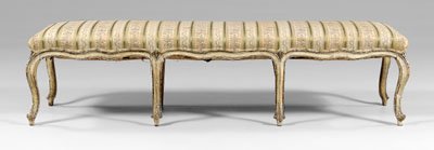 Louis XV paint-decorated bench,