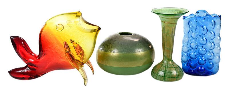 Group of Four Modern Glass Table Objects (1 of 8)