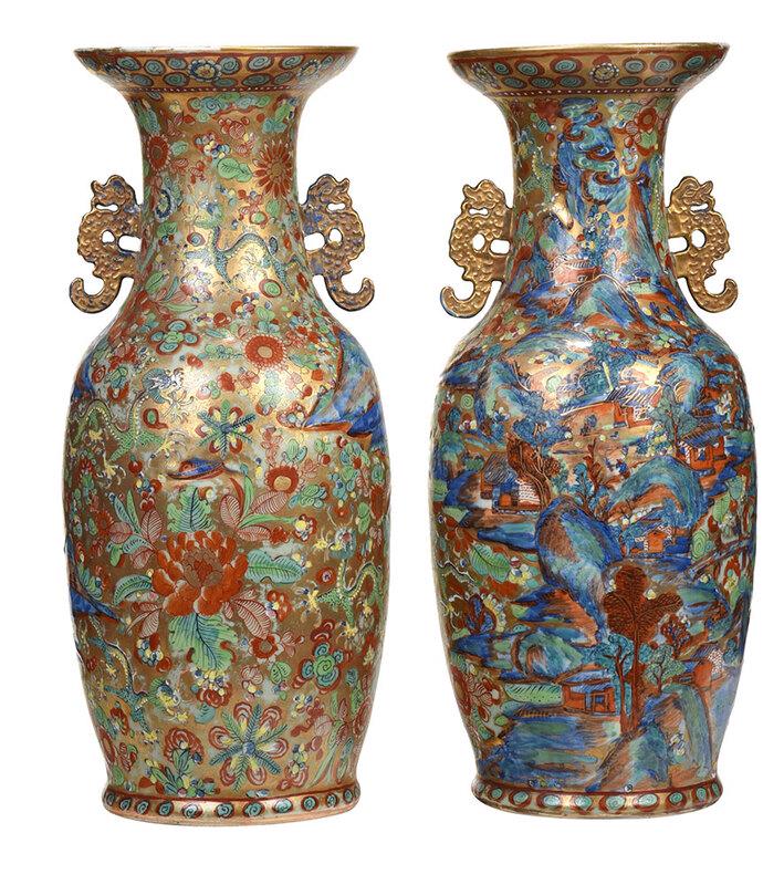 Pair of Tall Chinese Porcelain Dragon Vases (1 of 12)