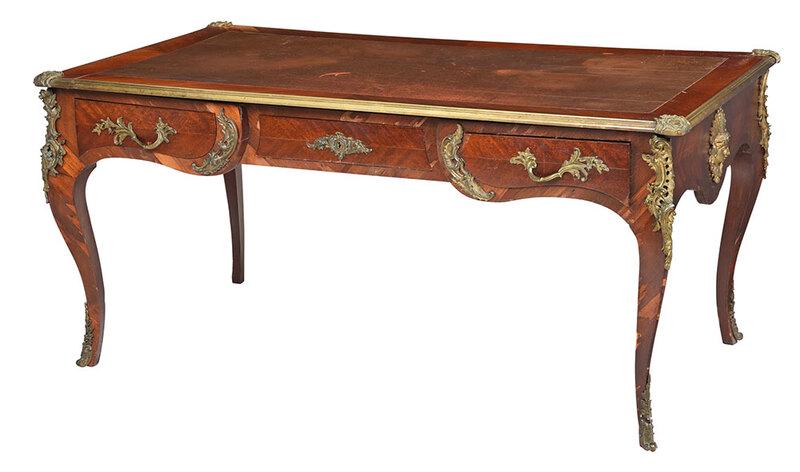 Louis XV Style Kingwood Veneered Bureau Plat (1 of 12)