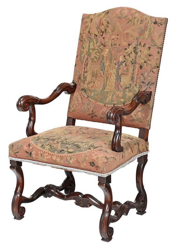 Flemish Baroque Style Tapestry Upholstered Armchair (1 of 8)