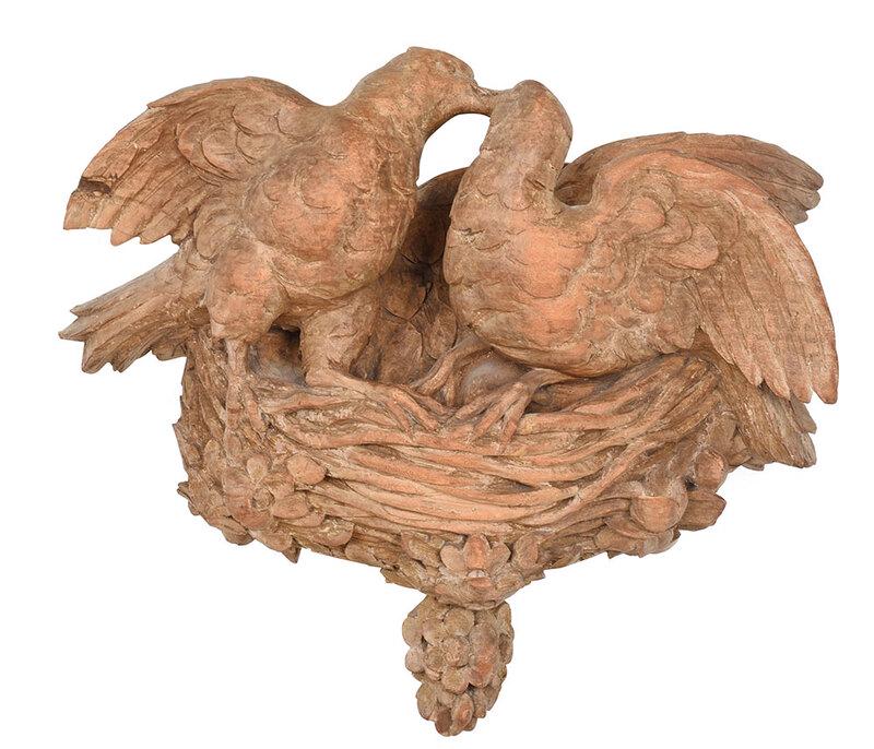Carved Wood Love Bird Wall Sculpture (1 of 3)