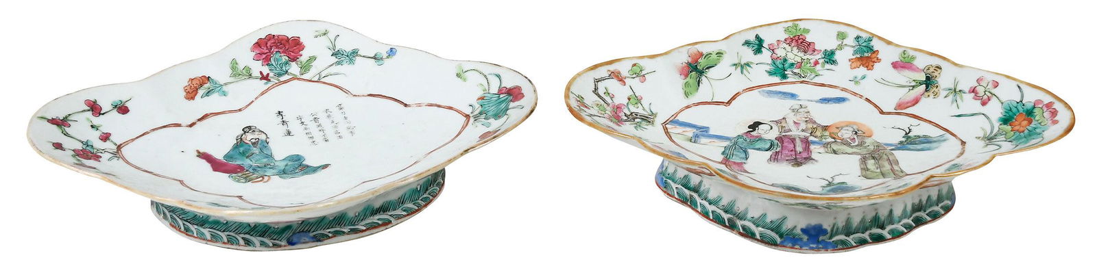 Two Chinese Famille Rose Lobed Porcelain Bowls (1 of 10)