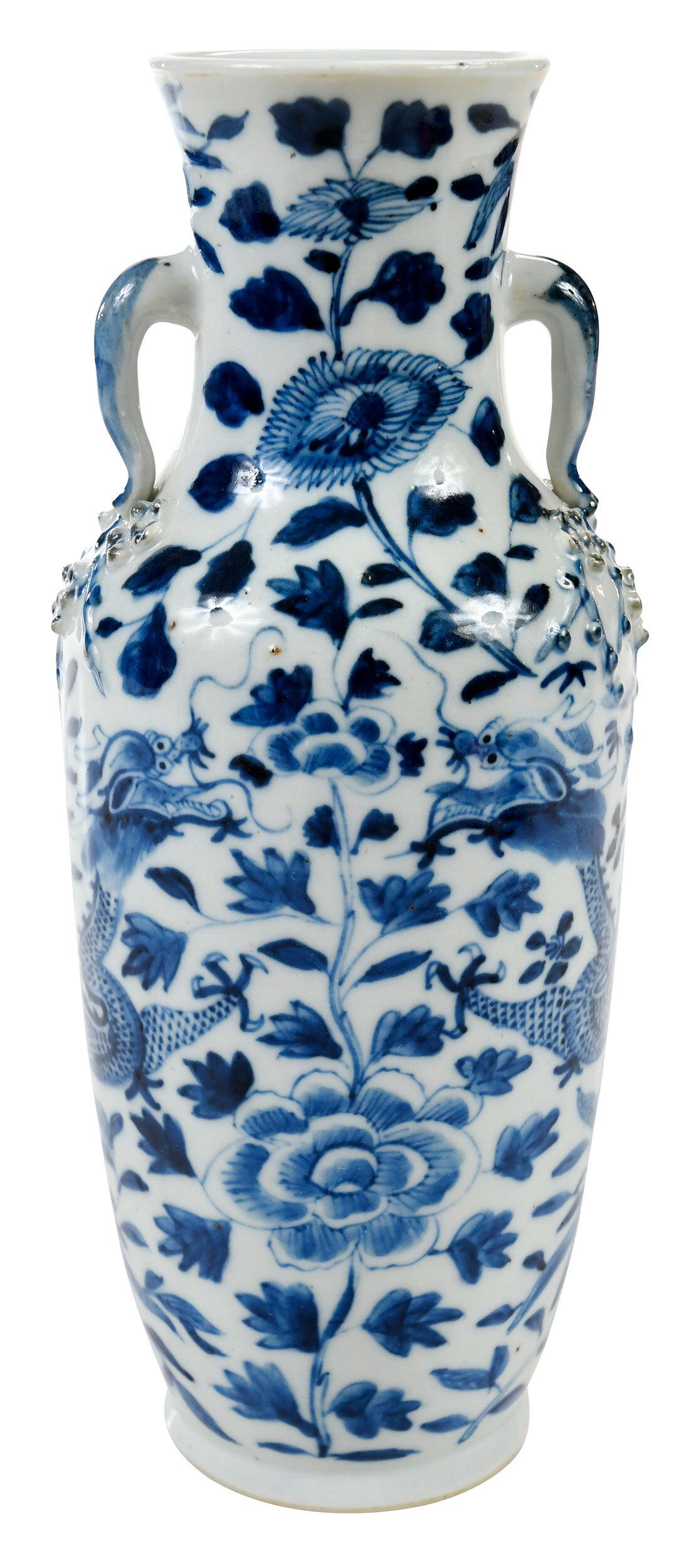 Chinese Blue and White Porcelain Dragon Vase (1 of 13)