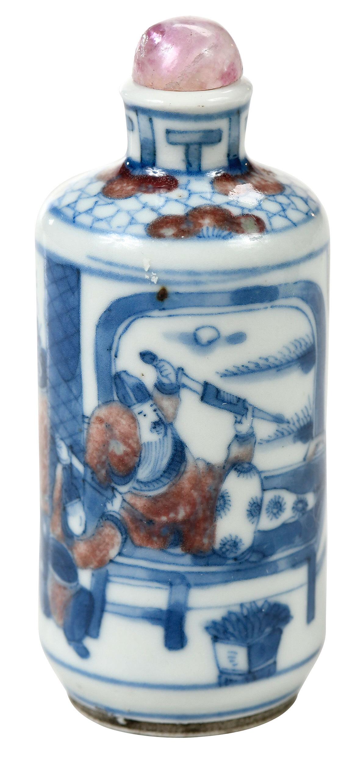 Chinese Porcelain Snuff Bottle With Warrior (1 of 6)