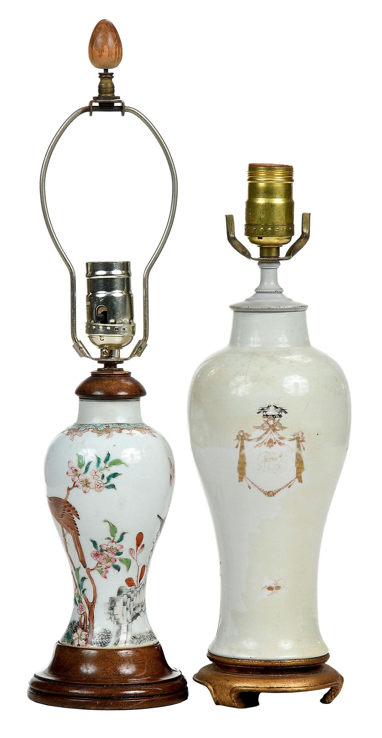 Two Chinese Vases Mounted as Lamps (1 of 10)