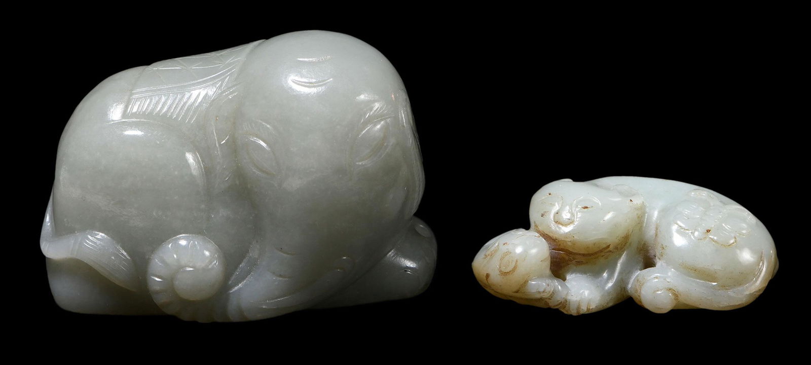 Two Carved Jade Animal Figures (1 of 9)