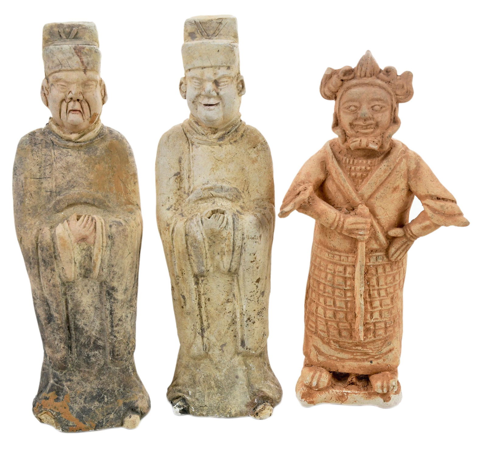 Three Chinese Pottery Figures of Attendants (1 of 3)