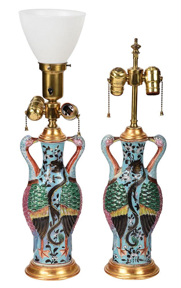 Pair Chinese Porcelain Figural Duck Vases (1 of 5)