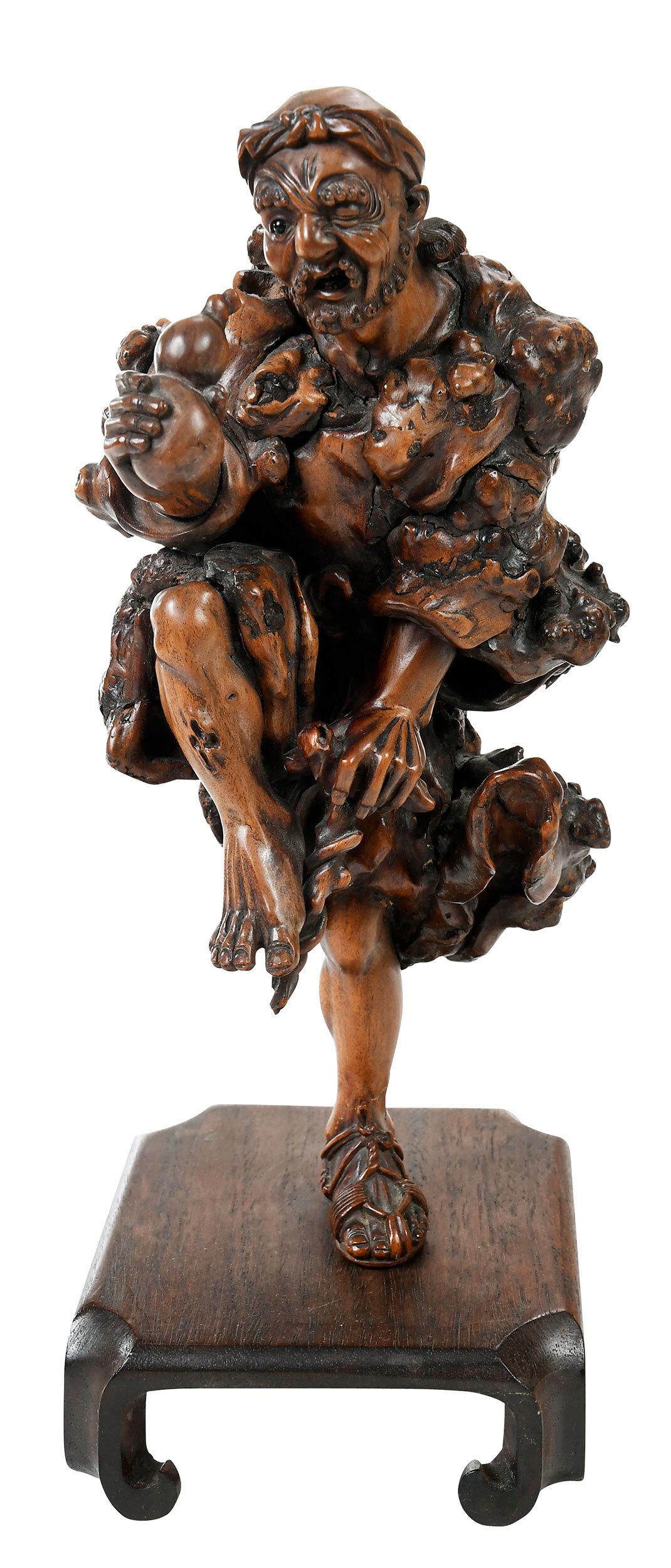 Japanese Burl Wood Root Carving of Man (1 of 7)