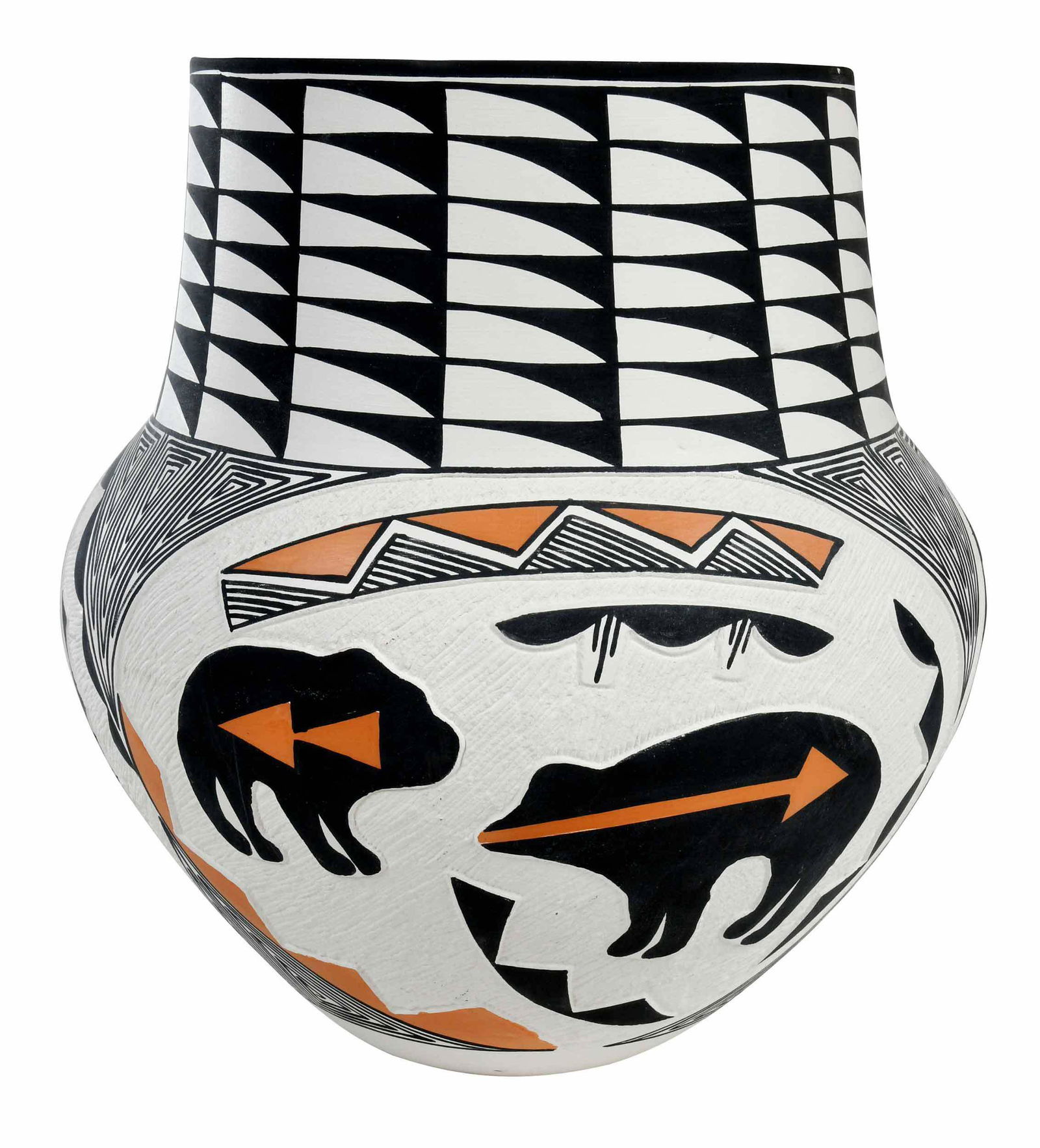 Carved Polychrome Acoma Olla (1 of 9)