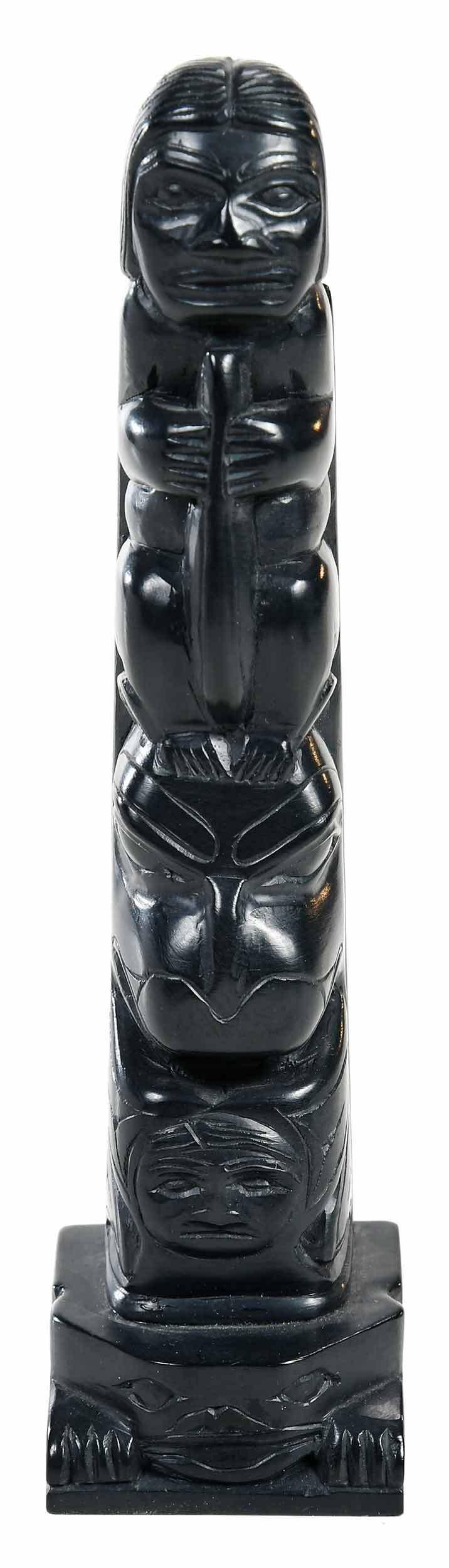 Northwest Coast Carved Argillite Model Totem (1 of 8)