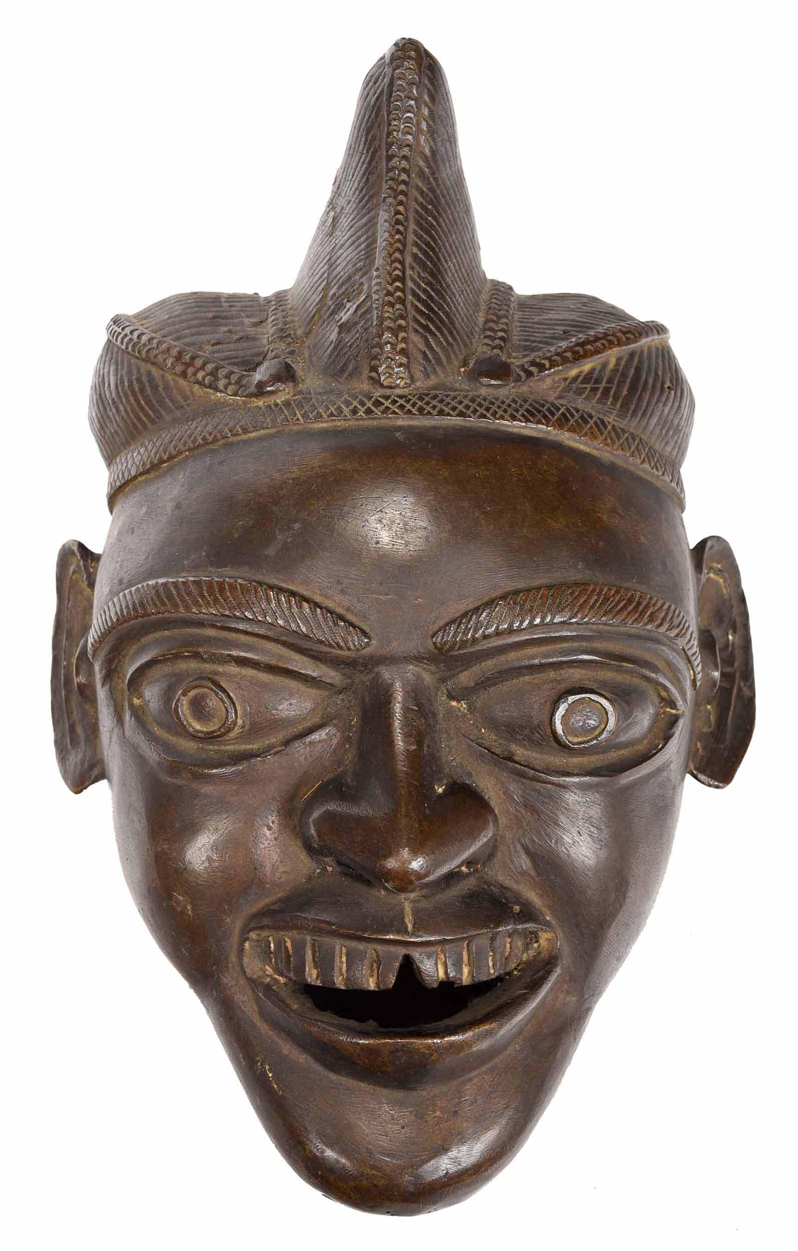 African Bronze Hanging Mask (1 of 2)