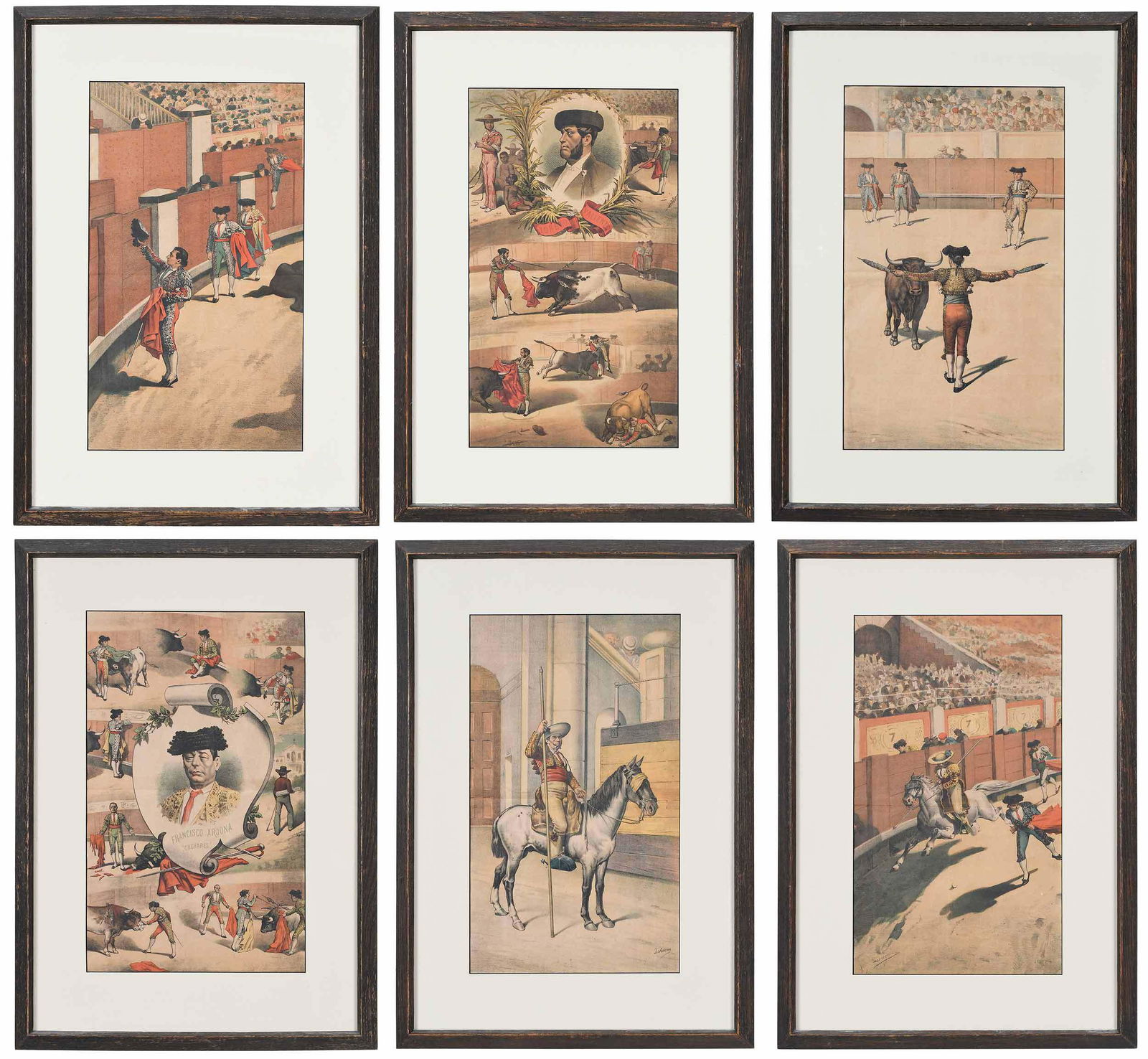 Six Spanish Bull Fighting Prints (1 of 14)