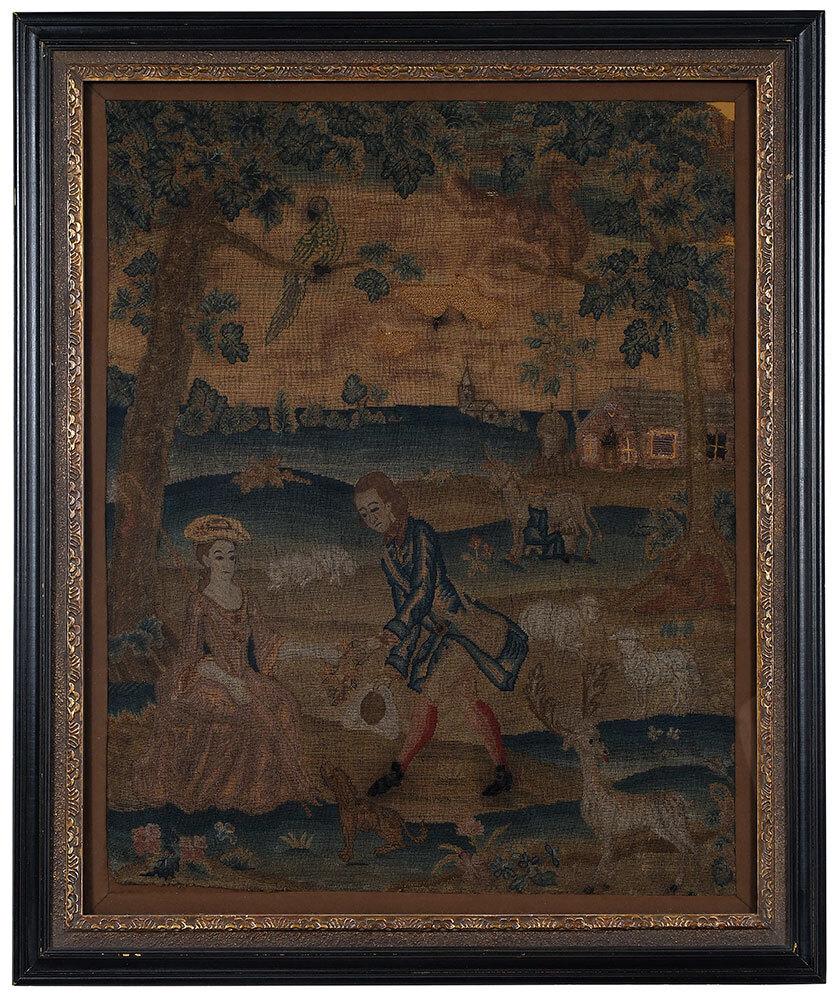 George II Courting Scene Needlework (1 of 5)