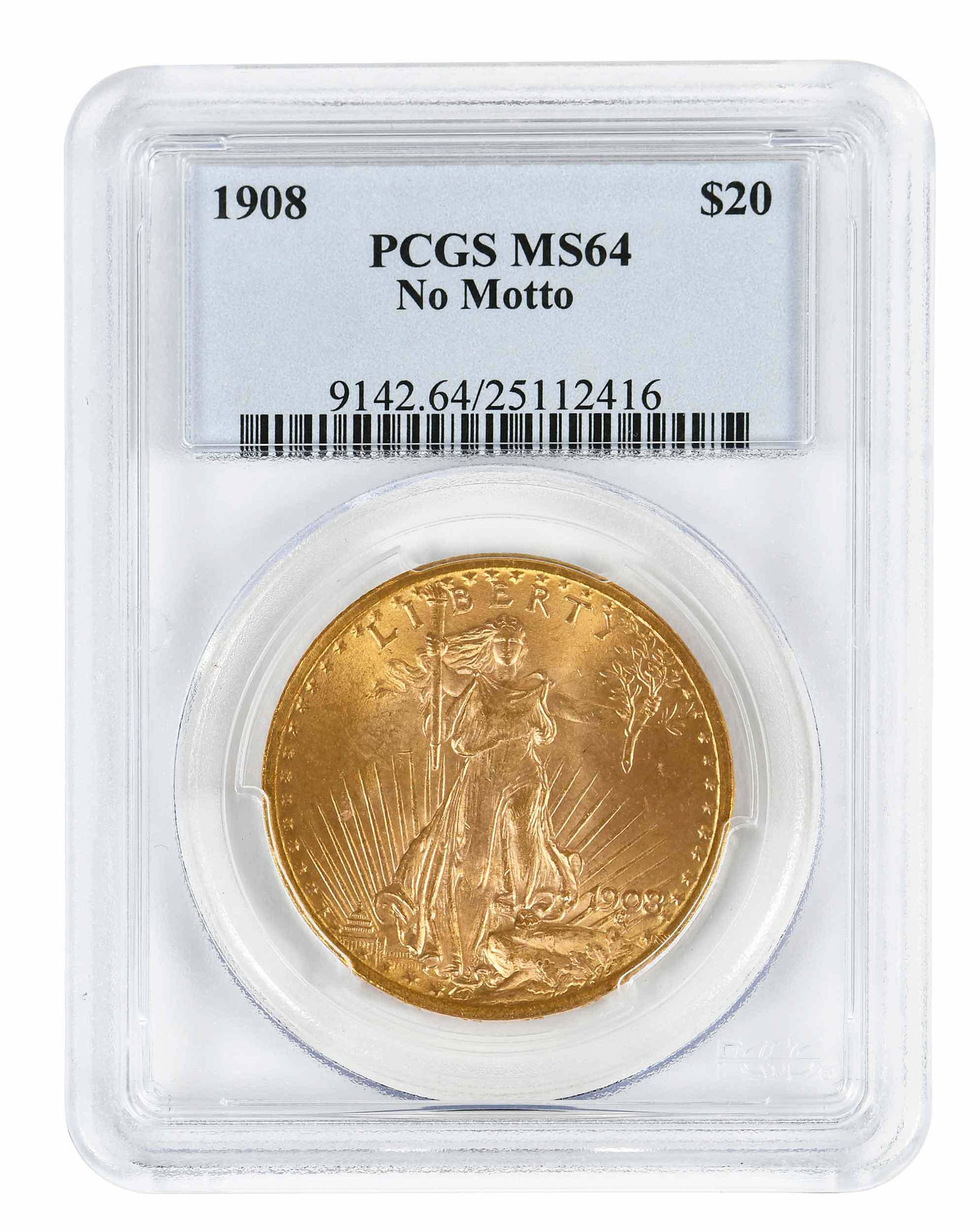1908 No Motto St. Gaudens $20 Gold Coin (1 of 4)
