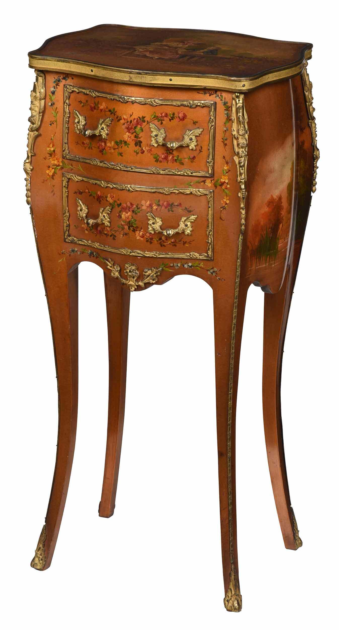 Louis XV Style Paint Decorated Petite Commode (1 of 9)