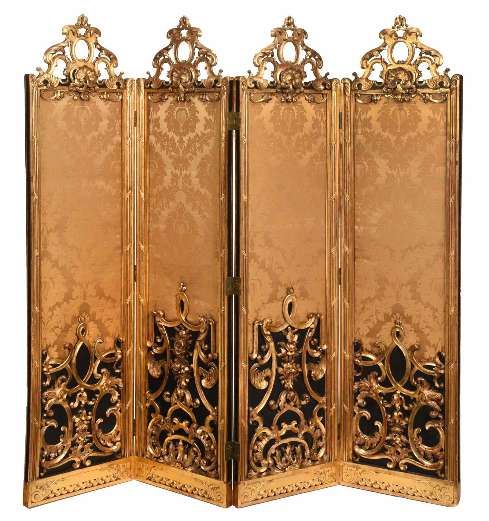 Italian Baroque Style Fabric Lined Room Screen (1 of 6)
