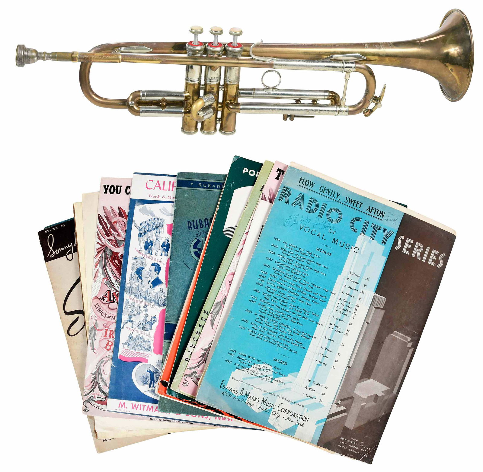 Stradivarius Trumpet with Case and Sheet Music (1 of 18)