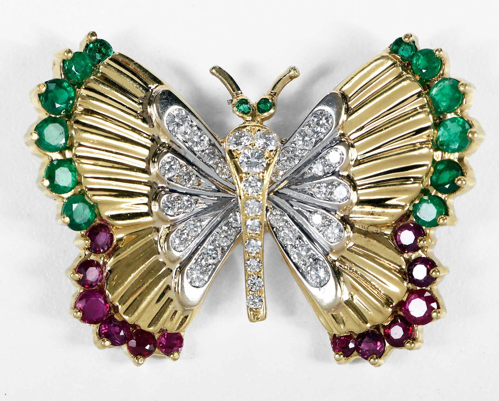 18kt. Gemstone Butterfly Brooch (1 of 5)