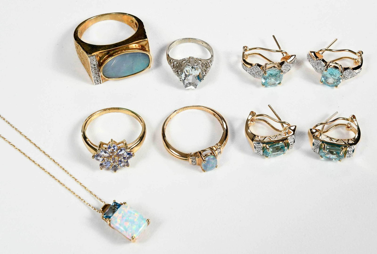 Seven Pieces Gold Gemstone Jewelry (1 of 6)