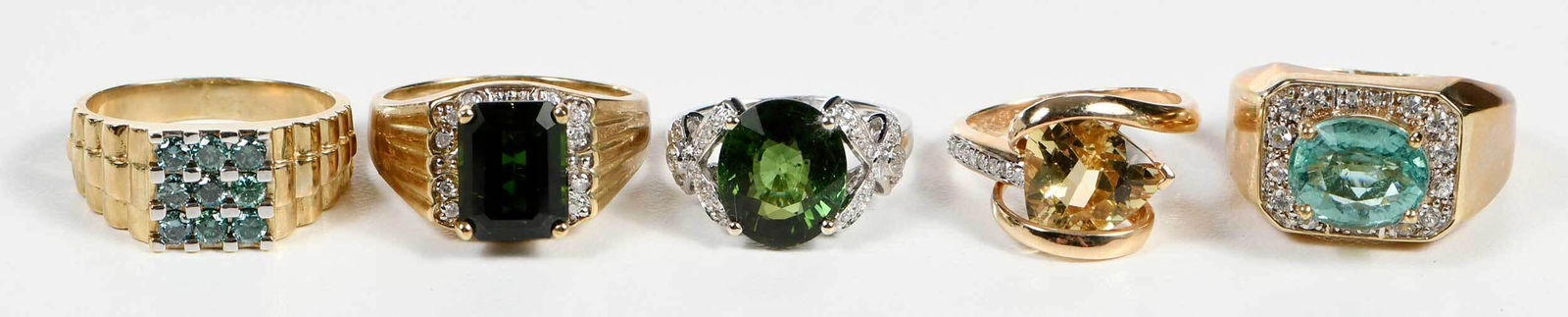 Five Gold Assorted Gemstone Rings (1 of 7)