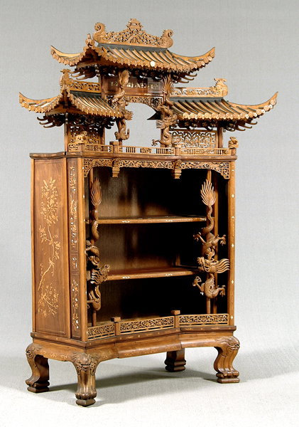 Chinese mahogany cabinet, - 2