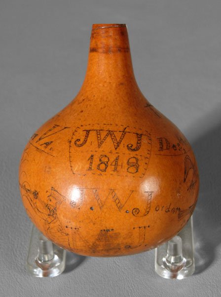 Rare engraved shot gourd,