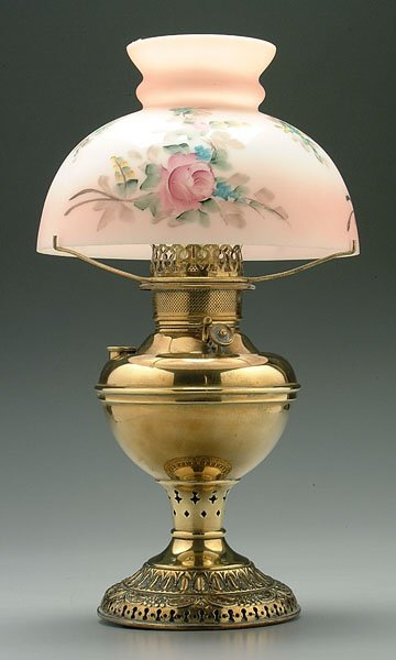 Brass oil lamp,