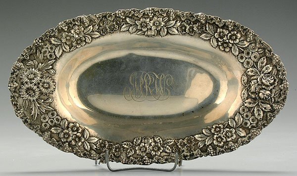 Kirk repoussé sterling dish,