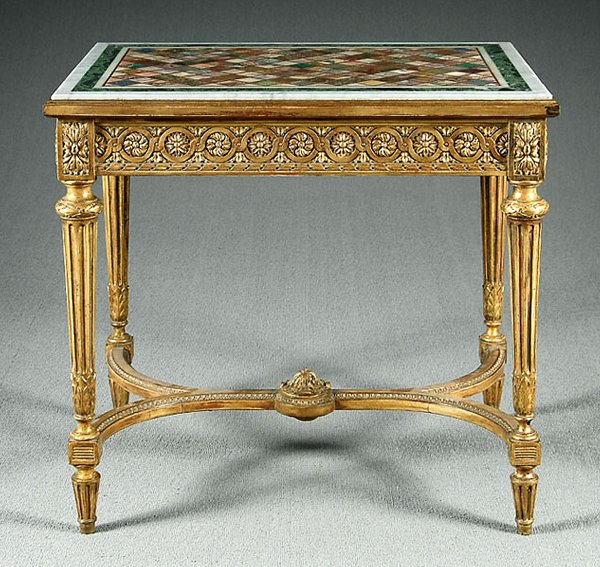 Pietra dura specimen table,