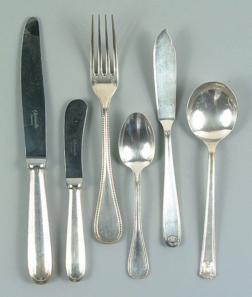 Christophle plated flatware,