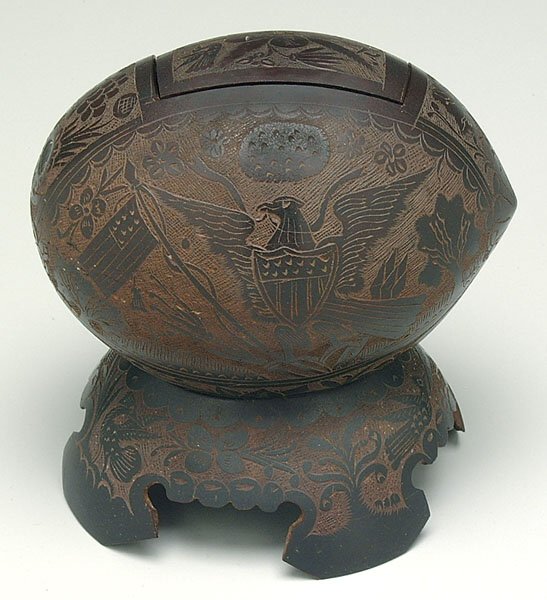 Elaborately carved coconut,