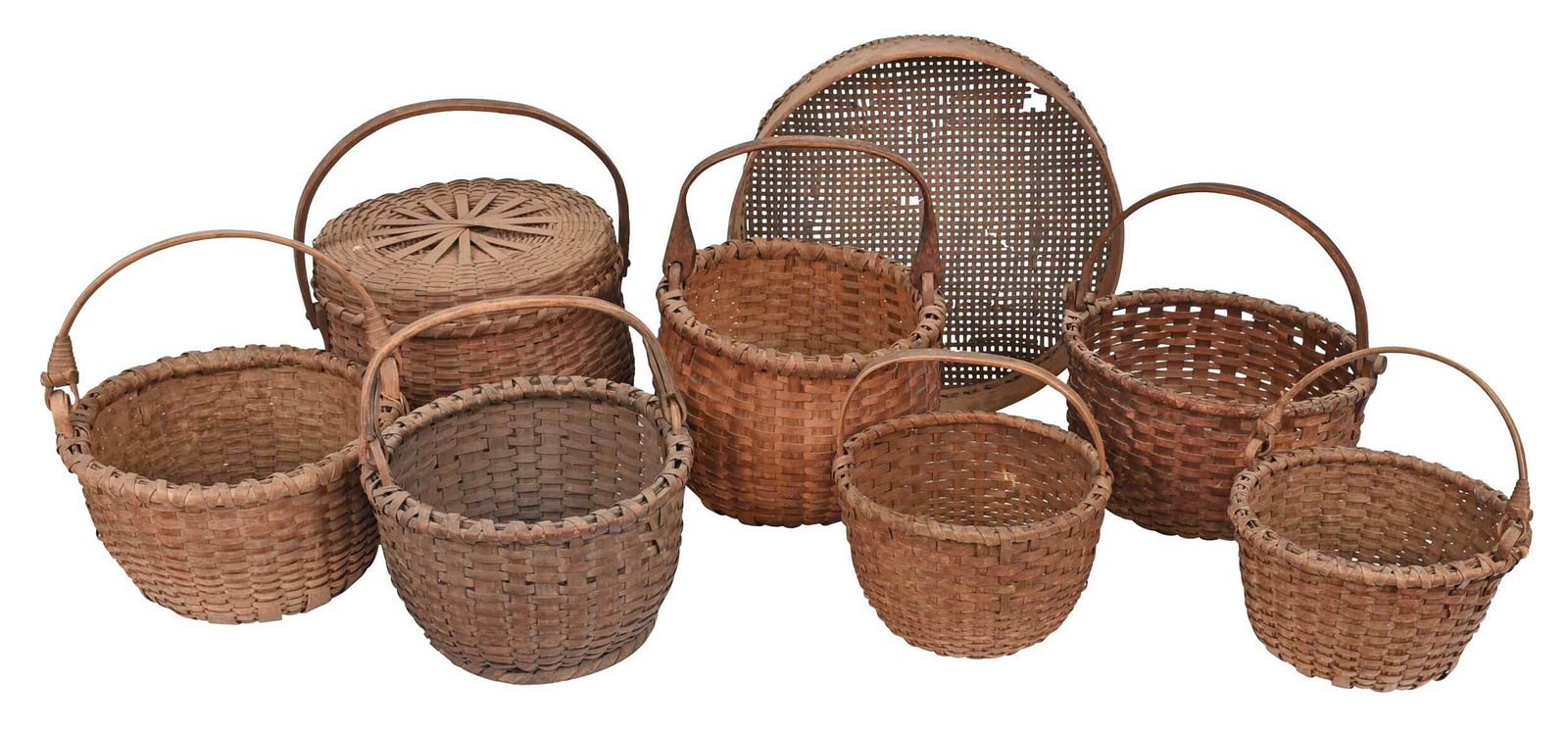 Nine Assorted American Woven Baskets (1 of 6)