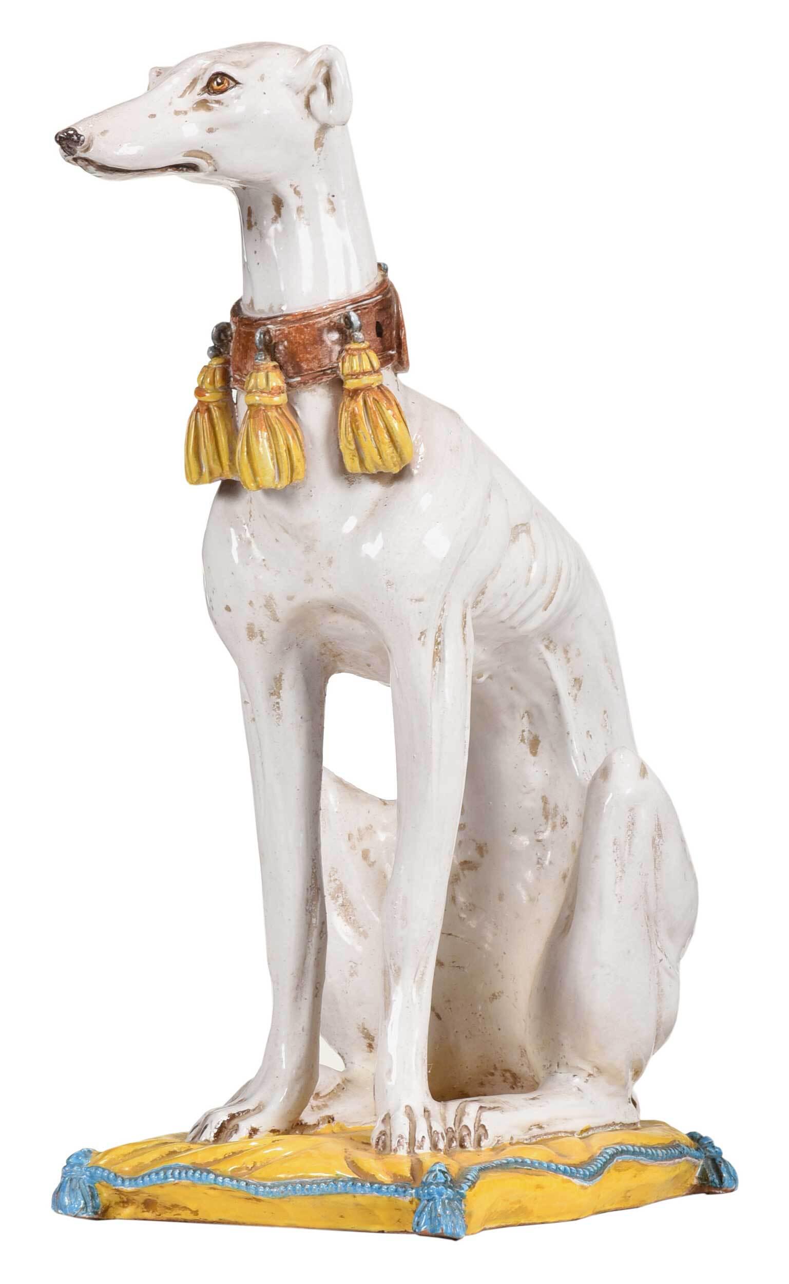 Italian Majolica Polychrome Figure of a Whippet (1 of 5)